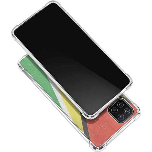 Guyana Flag Distressed Galaxy A12 Clear Case