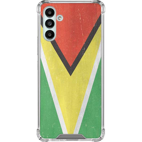 Guyana Flag Distressed Galaxy A13 5G Clear Case