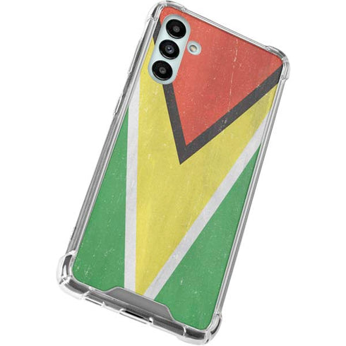 Guyana Flag Distressed Galaxy A13 5G Clear Case