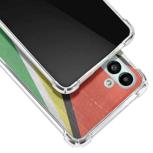 Guyana Flag Distressed Galaxy A13 5G Clear Case