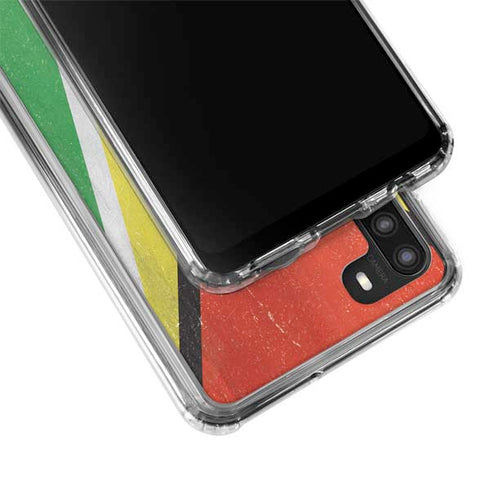 Guyana Flag Distressed Galaxy A21 Clear Case