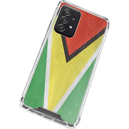 Guyana Flag Distressed Galaxy A52 5G Clear Case