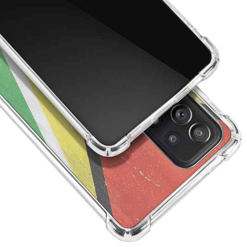 Guyana Flag Distressed Galaxy A52 5G Clear Case