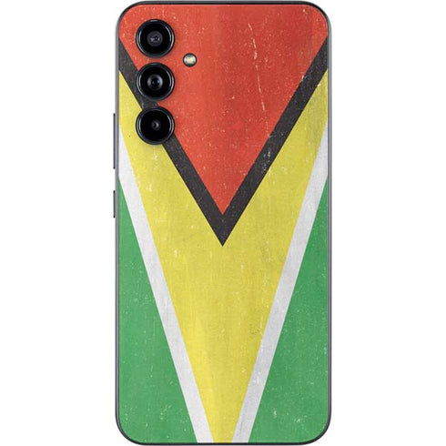Guyana Flag Distressed Galaxy A54 5G Skin