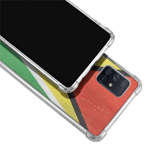 Guyana Flag Distressed Galaxy A71 5G Clear Case