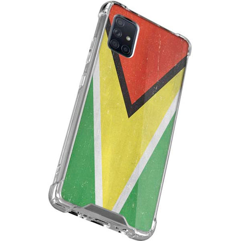 Guyana Flag Distressed Galaxy A71 5G Clear Case