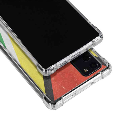 Guyana Flag Distressed Galaxy Note20 5G Clear Case