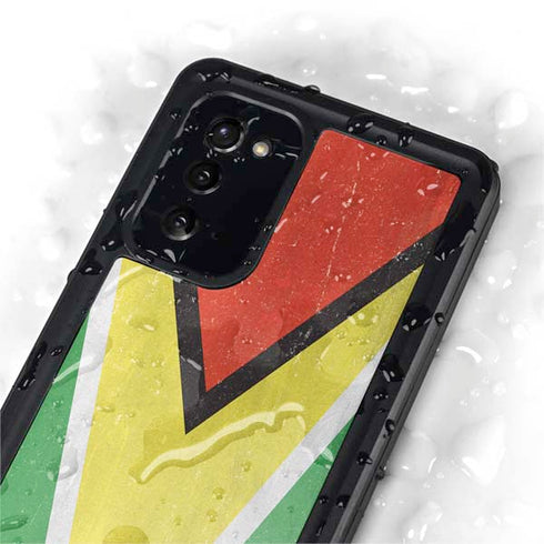 Guyana Flag Distressed Galaxy Note20 5G Waterproof Case