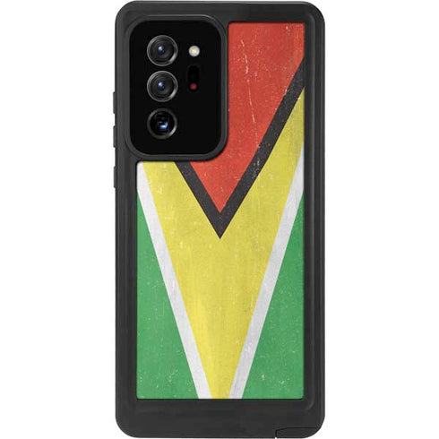 Guyana Flag Distressed Galaxy Note20 Ultra 5G Waterproof Case