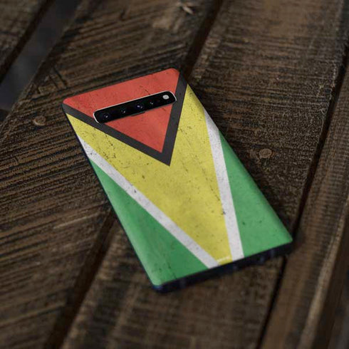 Guyana Flag Distressed Galaxy S10 Skin