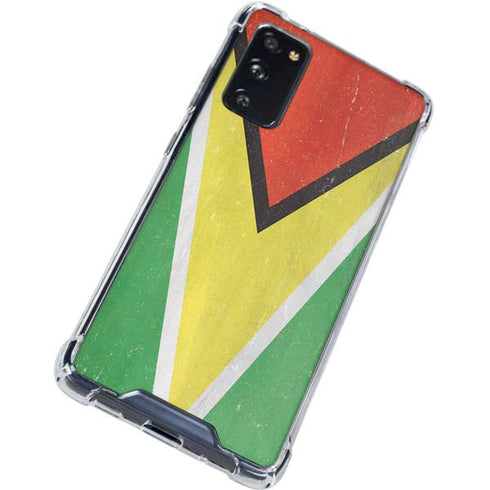 Guyana Flag Distressed Galaxy S20 FE Clear Case