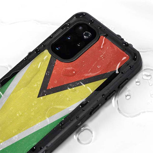 Guyana Flag Distressed Galaxy S20 Plus Waterproof Case