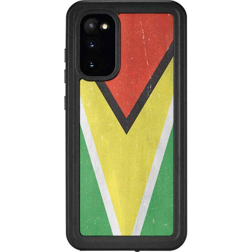 Guyana Flag Distressed Galaxy S20 Waterproof Case