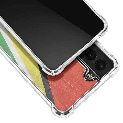 Guyana Flag Distressed Galaxy S21 5G Clear Case