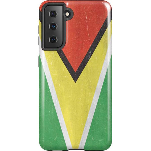 Guyana Flag Distressed Galaxy S21 5G Pro Case