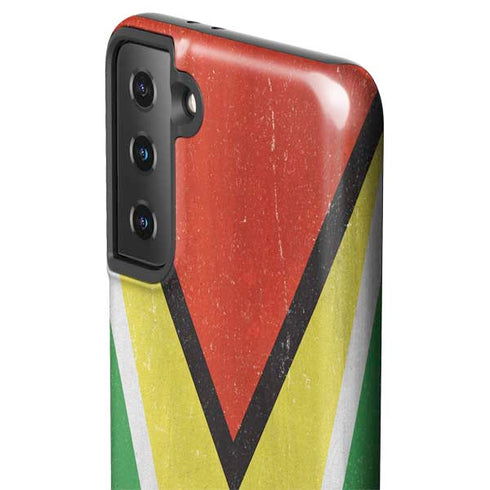 Guyana Flag Distressed Galaxy S21 Plus 5G Pro Case