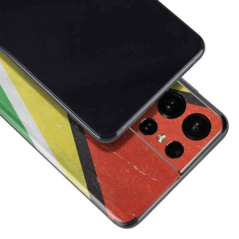 Guyana Flag Distressed Galaxy S21 Ultra 5G Skin