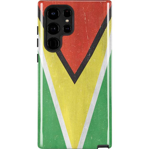 Guyana Flag Distressed Galaxy S22 Ultra Pro Case