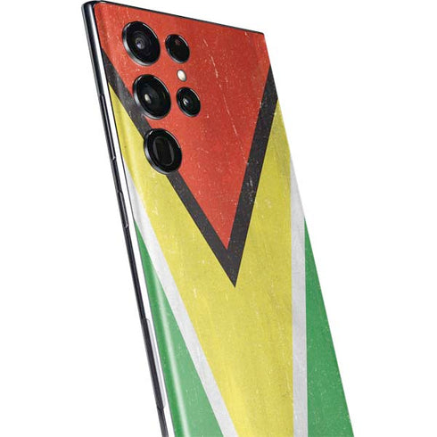 Guyana Flag Distressed Galaxy S22 Ultra Skin