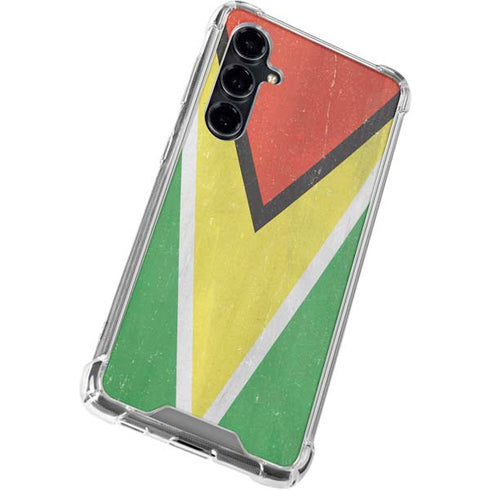 Guyana Flag Distressed Galaxy S23 FE Clear Case
