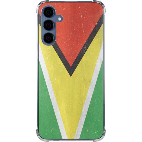 Guyana Flag Distressed Galaxy S24 Clear Case