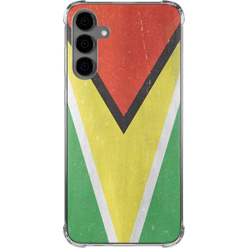 Guyana Flag Distressed Galaxy S24 Plus Clear Case