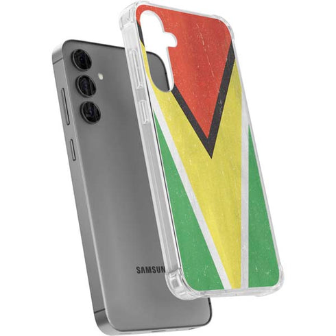 Guyana Flag Distressed Galaxy S24 Plus Clear Case