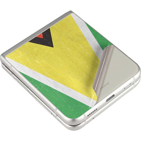 Guyana Flag Distressed Galaxy Z Flip3 5G Skin