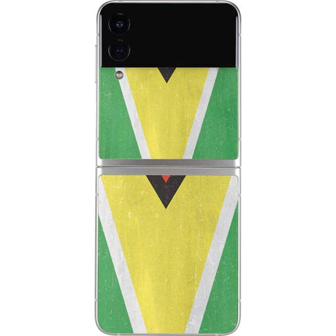 Guyana Flag Distressed Galaxy Z Flip4 5G Skin