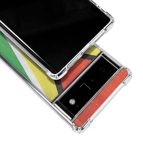 Guyana Flag Distressed Google Pixel 6 Clear Case