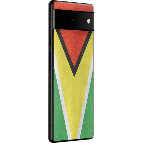 Guyana Flag Distressed Google Pixel 6 Skin