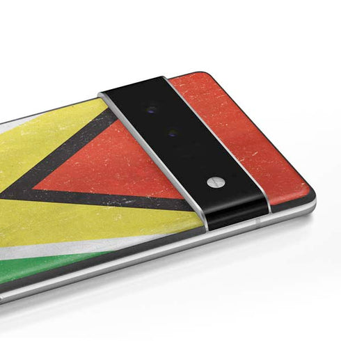 Guyana Flag Distressed Google Pixel 6 Skin