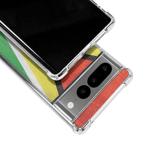 Guyana Flag Distressed Google Pixel 7 Pro Clear Case