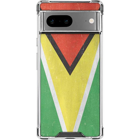 Guyana Flag Distressed Google Pixel 8 Clear Case
