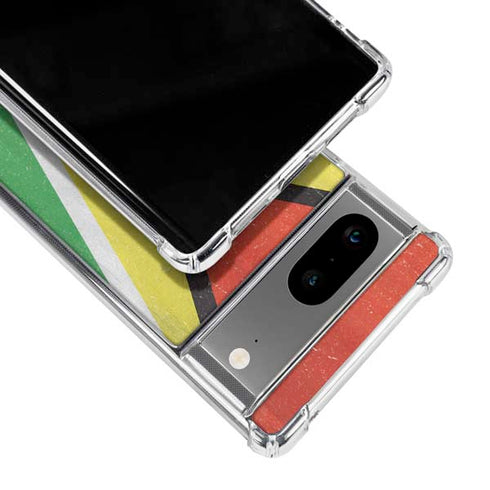 Guyana Flag Distressed Google Pixel 8 Clear Case