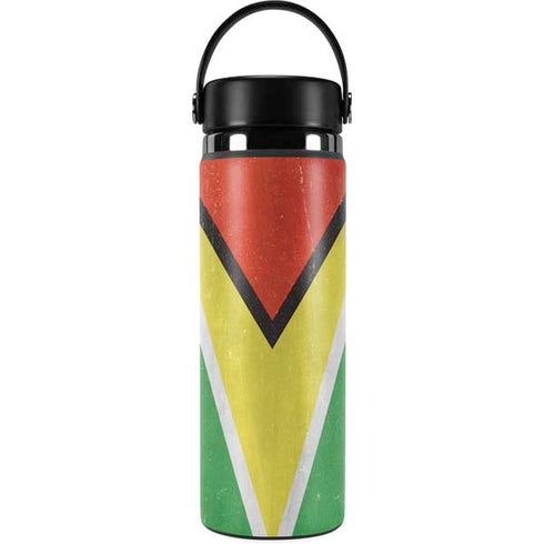 Guyana Flag Distressed Hydro Flask 20oz Wide Mouth Skin