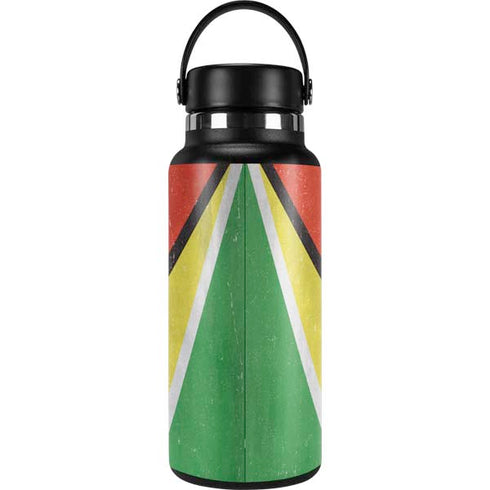 Guyana Flag Distressed Hydro Flask 32oz Wide Mouth Skin