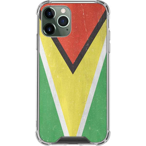 Guyana Flag Distressed iPhone 11 Pro Max Clear Case