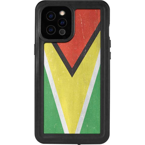 Guyana Flag Distressed iPhone 12 Pro Max Waterproof Case
