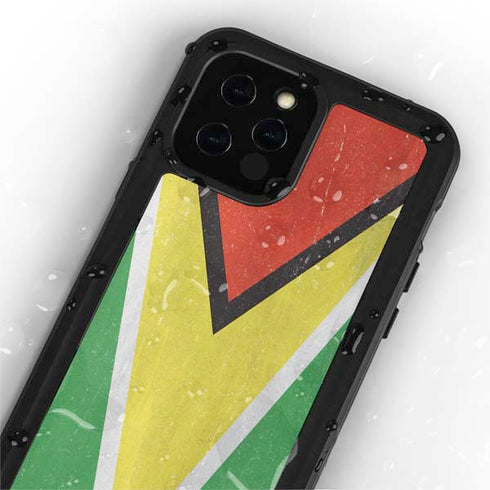 Guyana Flag Distressed iPhone 12 Pro Max Waterproof Case