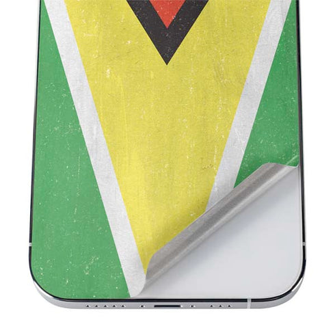 Guyana Flag Distressed iPhone 12 Pro Skin