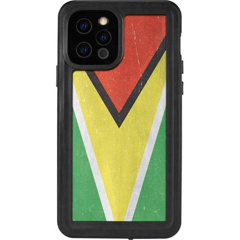 Guyana Flag Distressed iPhone 12 Pro Waterproof Case