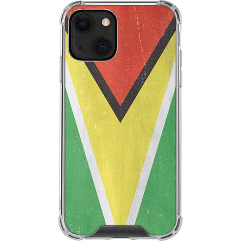 Guyana Flag Distressed iPhone 15 Plus Clear Case
