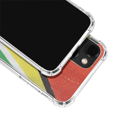 Guyana Flag Distressed iPhone 15 Plus Clear Case