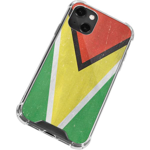 Guyana Flag Distressed iPhone 14 Plus Clear Case