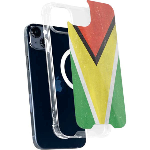 Guyana Flag Distressed iPhone 15 Plus MagSafe Case
