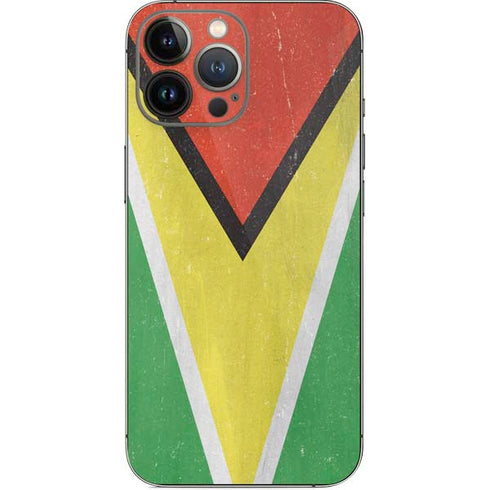 Guyana Flag Distressed iPhone 14 Pro Max Skin