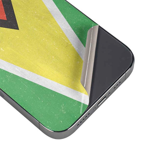 Guyana Flag Distressed iPhone 14 Pro Max Skin