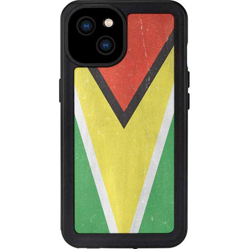 Guyana Flag Distressed iPhone 15 Plus Waterproof Case