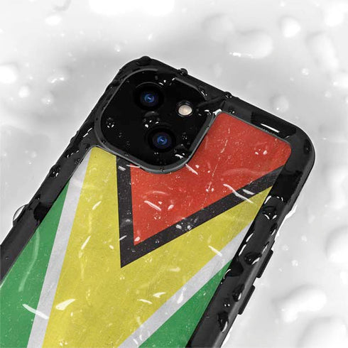 Guyana Flag Distressed iPhone 15 Plus Waterproof Case